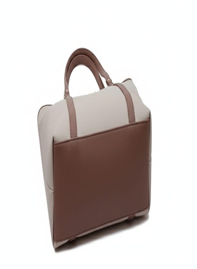 BELLORA Terra Tote Bag for Women | Neutral Beige & Tan Handbag | Minimalist Everyday Shoulder Bag - Image 5